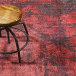 Laagpolig vloerkleed Pepe geweven stof - rood/grijs - 190 x 290 cm