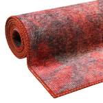 Laagpolig vloerkleed Pepe geweven stof - rood/grijs - 120 x 170 cm