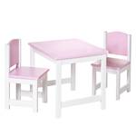 Kinder-tafelgroep Ticaa I gelakt massief grenenhout - roze