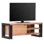 Tv-meubel Galvan II massief acaciahout - acaciahout/zwart