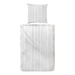 Parure de lit Crepe Stripes Coton - Blanc / Vert - 135 x 200 cm + oreiller 80 x 80 cm