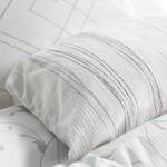Parure de lit Crepe Stripes Coton - Blanc / Vert - 135 x 200 cm + oreiller 80 x 80 cm