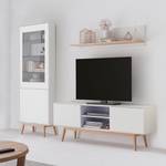 Ensemble meubles TV LINDHOLM - 3 élém. Partiellement en chêne massif - Blanc