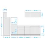 Küchenzeile Rom III (10-teilig) Grau - Mit Elektrogeräten
