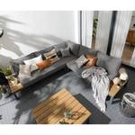 Salon de jardin Quid (4 éléments) Polywood / Tissu - Anthracite / Imitation chêne gris