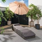 Klappbare Gartenliege Villebon Webstoff / Polyrattan - Anthrazit / Grau - Grau