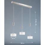 LED-hanglamp Calw II transparant glas/nikkel - 3 lichtbronnen - Wit