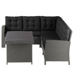 Essgruppe Salerno I (2-teilig) Polyrattan / Webstoff - Grau / Anthrazit