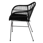 Sedia da giardino KALO set da 2 Rattan sintetico / Acciaio - Nero