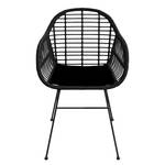 Sedia da giardino KALO set da 2 Rattan sintetico / Acciaio - Nero