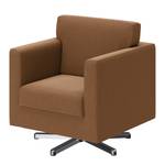 Fauteuil Nibley I Echt leer - Middel bruin