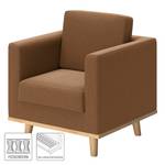 Fauteuil Deven III Echt leer - Middel bruin