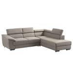 Ecksofa Swain Webstoff - Granit - Longchair davorstehend rechts - Schlaffunktion