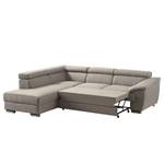 Ecksofa Swain Webstoff - Granit - Longchair davorstehend links - Schlaffunktion