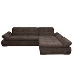 Ecksofa Lemley Webstoff - Espresso - Longchair davorstehend rechts - Keine Funktion