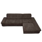 Ecksofa Lemley Webstoff - Espresso - Longchair davorstehend rechts - Keine Funktion