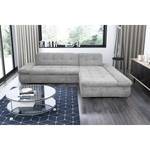 Ecksofa Lemley Webstoff - Platin - Longchair davorstehend rechts - Keine Funktion