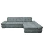 Ecksofa Lemley Webstoff - Blaugrau - Longchair davorstehend rechts - Schlaffunktion