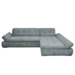 Ecksofa Lemley Webstoff - Blaugrau - Longchair davorstehend rechts - Schlaffunktion