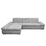 Ecksofa Lemley Webstoff - Platin - Longchair davorstehend links - Schlaffunktion