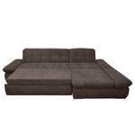 Ecksofa Lemley Webstoff - Espresso - Longchair davorstehend rechts - Schlaffunktion