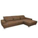 Boxspring-Ecksofa Ripton Strukturstoff - Braun - Longchair davorstehend rechts - Keine Funktion