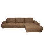 Boxspring-Ecksofa Ripton Strukturstoff - Braun - Longchair davorstehend rechts - Keine Funktion