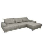 Boxspring-Ecksofa Ripton Strukturstoff - Grau - Longchair davorstehend rechts - Keine Funktion