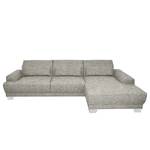 Boxspring-Ecksofa Ripton Strukturstoff - Grau - Longchair davorstehend rechts - Keine Funktion