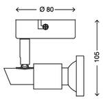 LED-plafondlamp Cool ijzer - 1 lichtbron