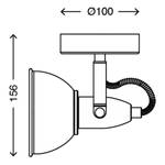 Plafondlamp Soft ijzer - 1 lichtbron - Zwart