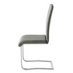 Chaises cantilever Nevia I Imitation cuir / Métal - Chrome - Cuir synthétique Aleli: Gris - Lot de 2