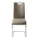 Chaises cantilever Nevia II (lot de 2) Tissu / Métal - Chêne - Gris