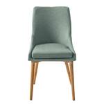 Eetkamerstoelen Brea (set van 2) geweven stof/massief essenhout - essenhout - Mintgroen