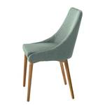 Eetkamerstoelen Brea (set van 2) geweven stof/massief essenhout - essenhout - Mintgroen