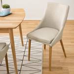 Eetkamerstoelen Brea (set van 2) geweven stof/massief essenhout - essenhout - Beige