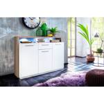 Buffet Mammut Blanc / Imitation chêne brut de sciage - Largeur : 130 cm