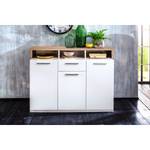 Dressoir Mammut wit/grof gezaagde eikenhouten look - Breedte: 130 cm