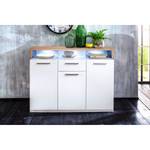 Buffet Mammut Blanc / Imitation chêne brut de sciage - Largeur : 130 cm