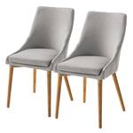 Chaises Brea (lot de 2) Tissu / Frêne massif - Frêne - Gris clair