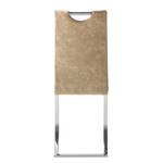 Chaises cantilever Nevia II (lot de 2) Tissu / Métal - Chêne - Beige