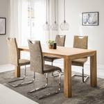 Freischwinger Nevia II (2er-Set) Webstoff / Metall - Chrom - Beige