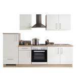 Küchenzeile Premium I Inklusive Elektrogeräte - Breite: 270 cm - Matt Weiß