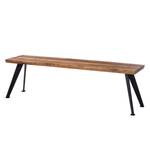 Banc MilingWOOD Chêne massif / Métal - Chêne / Noir - Largeur : 160 cm