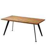 Table MilingWOOD Chêne massif / Métal - Chêne / Noir - Largeur : 180 cm