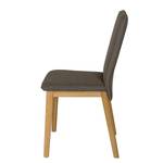 Chaises Bofasa (lot de 2) Tissu / Chêne massif - Chêne - Marron foncé