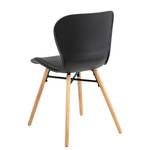 Chaises Livaras V (lot de 2) Matière plastique / Hévéa massif - Noir / Hévéa