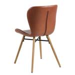 Chaises capitonnées Livaras Cuir synthétique Reena: Cognac - Lot de 2