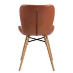 Chaises capitonnées Livaras Cuir synthétique Reena: Cognac - Lot de 2