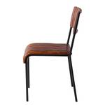 Chaises Timbo (lot de 2) Cuir véritable / Métal -Marron cognac / Noir